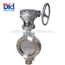 API 609 4 Inch Gearbox Ebro Flange Price Stainless Steel Wafer Type Triple Offset Butterfly Valve